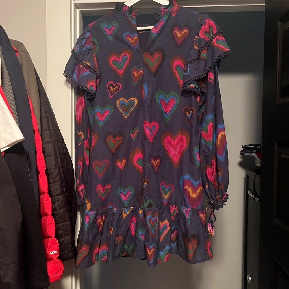 Farm Rio Heart Patterned Multicolor Dress - Picture 3 of 7